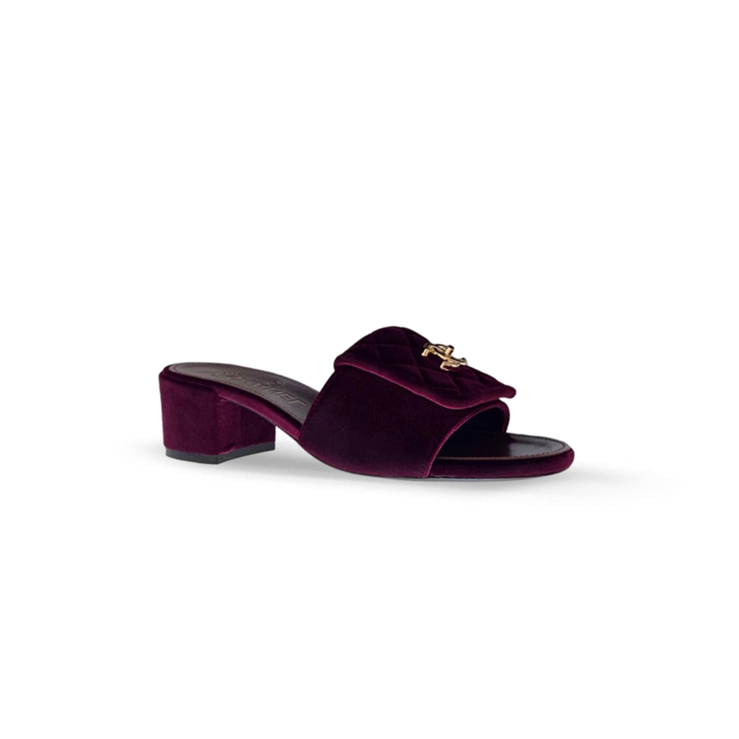 Ch**el quilted turnlock slippers mules